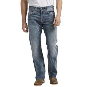 Silver Jeans Men's Relaxed Straight Jeans in Medium Blue Wash